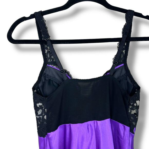 Victoria's Secret 2000's VTG Purple Lace Satin Lingerie Slip Lingerie Dress XS - Picture 4 of 6